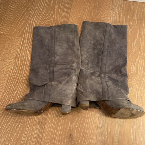 See by Chloe Grey Suede Heel Covered Boots - Picture 3 of 6